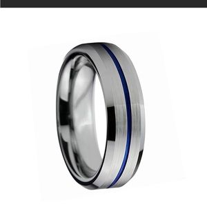 NWOT Tungsten Carbide #11 blue grooved men’s wedding band size 12